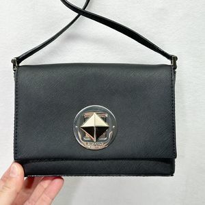 Kate Spade NY Newbury Lane Sally Saffiano Turn Lock Leather Crossbody Black